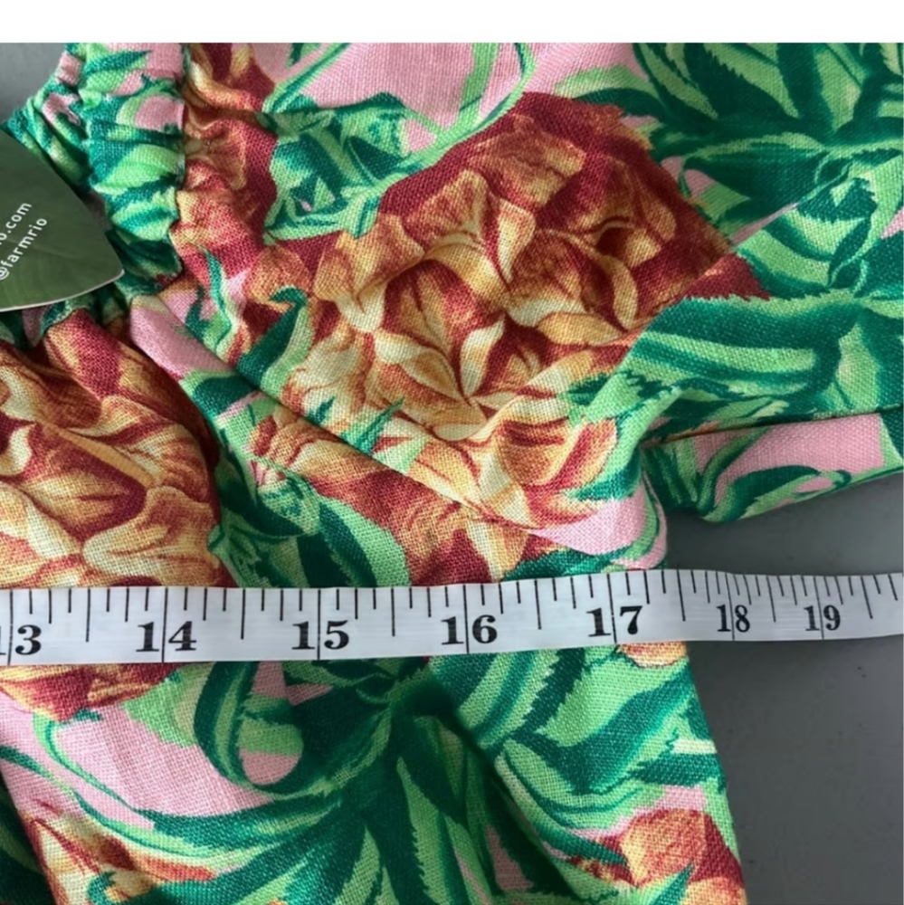Farm Rio 🍍 Pineapple Garden Linen Midi Dress - Picture 10 of 12